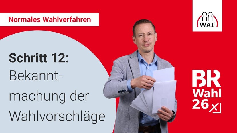 12. Schritt: Bekanntmachung der Wahlvorschläge