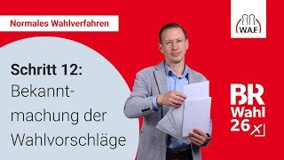 12. Schritt: Bekanntmachung der Wahlvorschläge