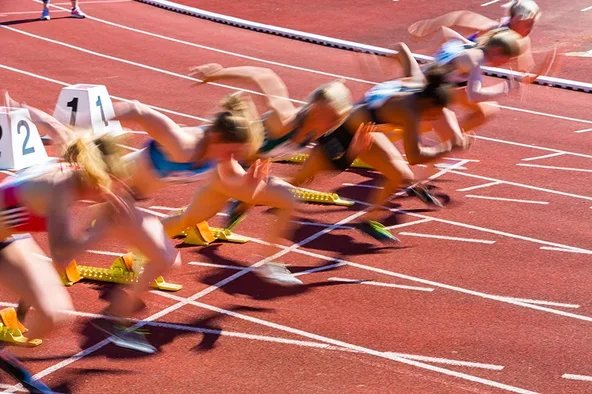 Start beim Sprint in der Leichtathletik