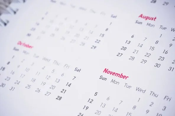 Kalender, bei dem die Amtszeit des Betriebsrats eingetragen ist.